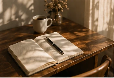 Carnet ouvert sur une table illustrant la réflexion avant une décision immobilière