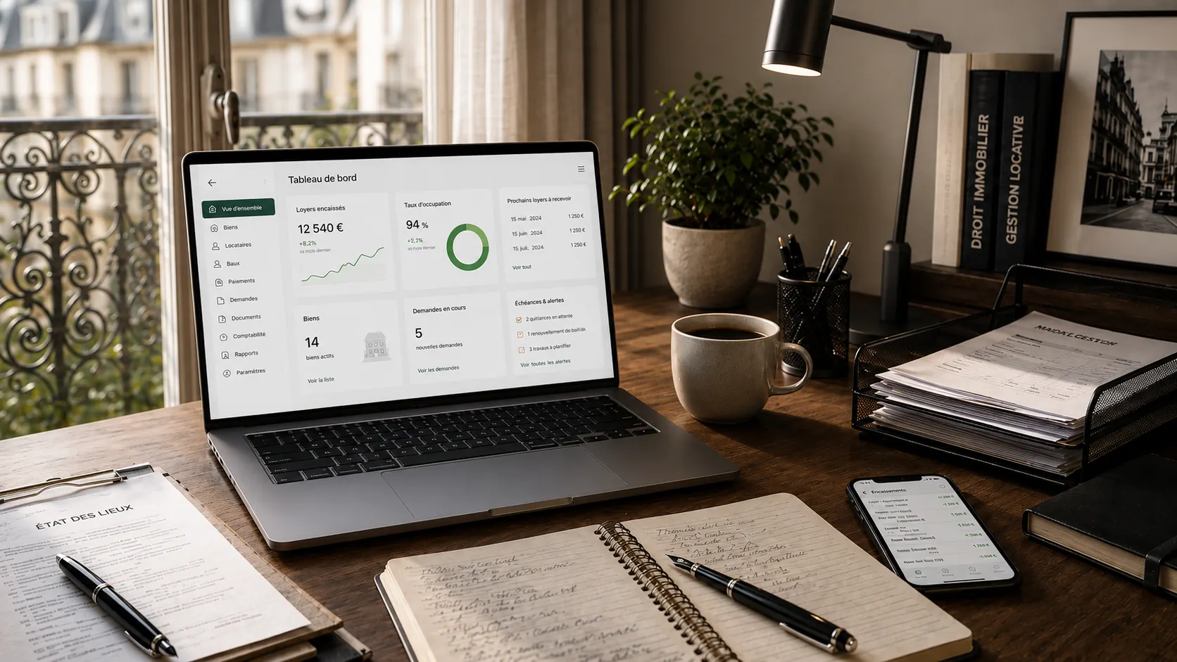 Blog gestion locative avec tableau de bord, loyers et documents de suivi locatif à Paris