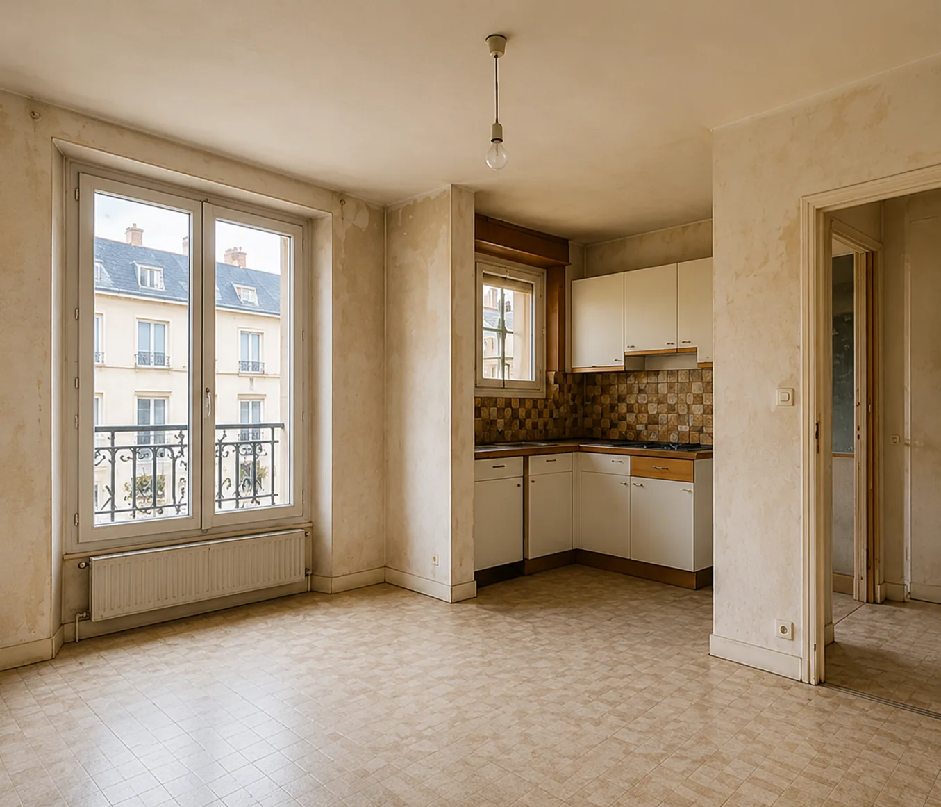 Appartement à rafraîchir avant estimation immobilière avec intérieur propre mais daté