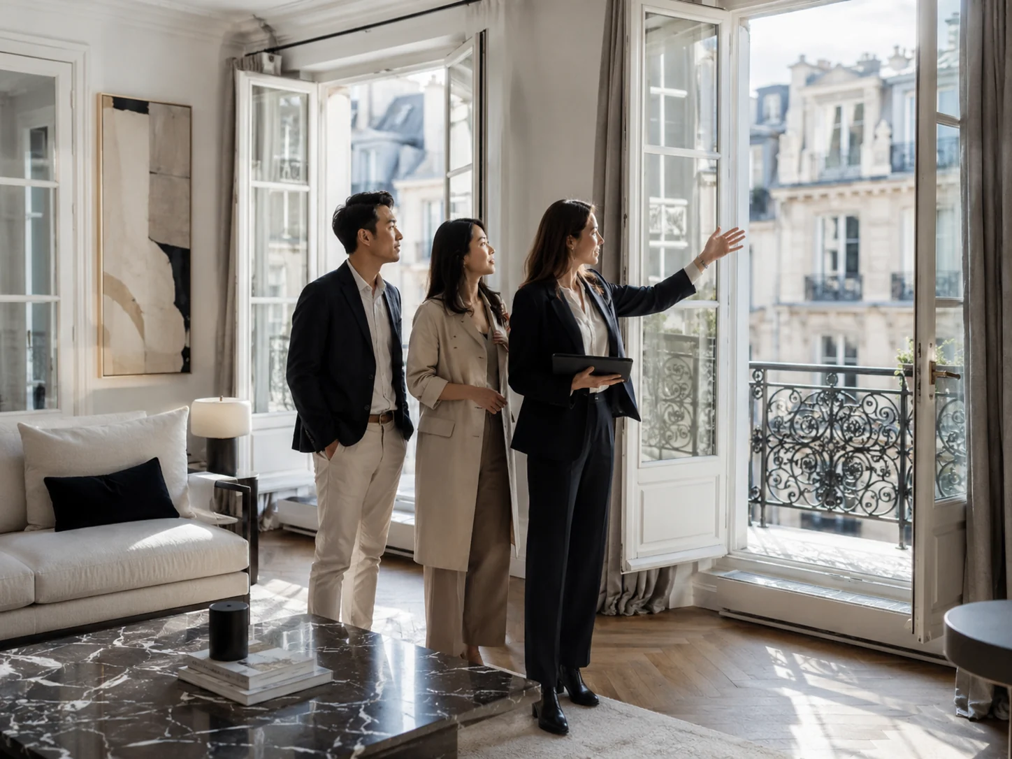 Acquéreurs visitant un appartement avant de formuler une offre d’achat