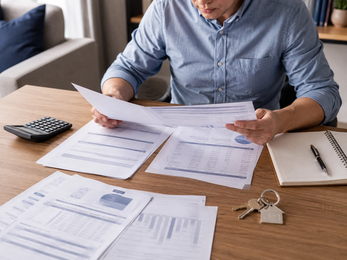 Propriétaire calculant les charges récupérables avant de mettre un logement en location